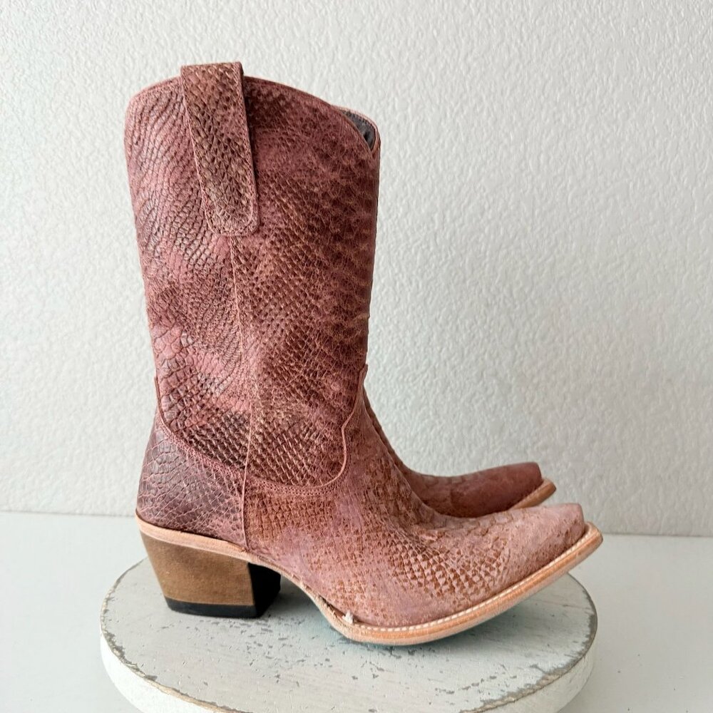 Lane NICE VICE Womens PInk Cowboy Boots Western Midi Calf Snip Toe Size 9.5 - Picture 2 of 13